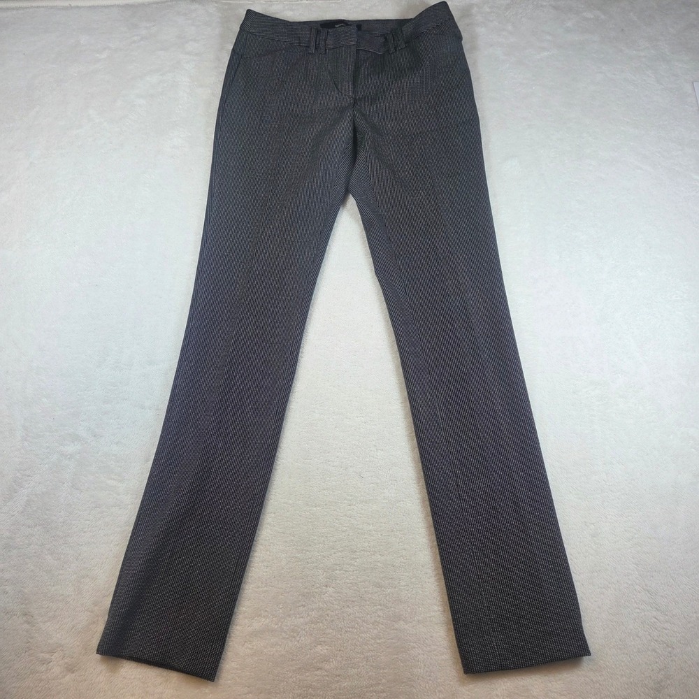 Amanda + Chelsea Womens Grey Micro Pattern Slim Straight Leg Dress Pants Size 0